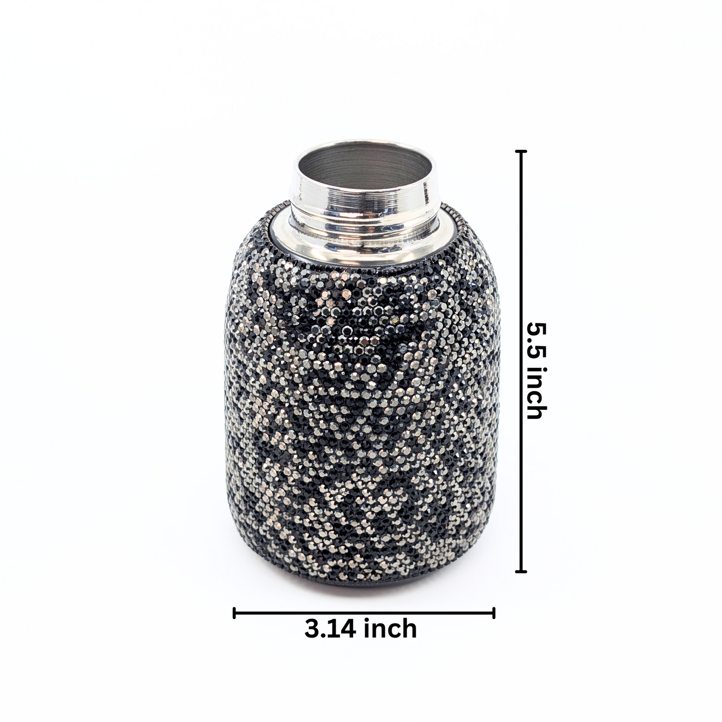 Pearl Chain Sparkly Rhinestone Stainless Steel Water Bottle