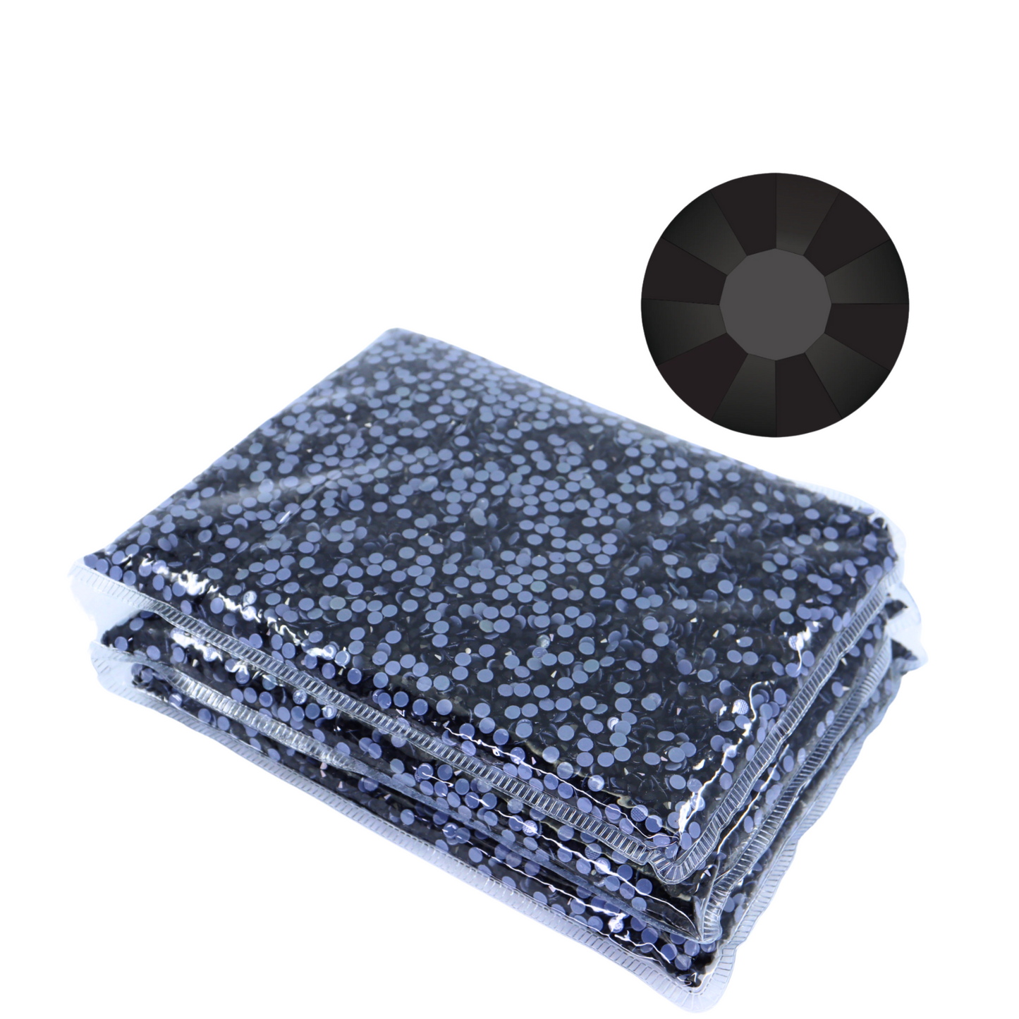 Jet (Black) Hot-fix Rhinestone Polybag | CrystAX