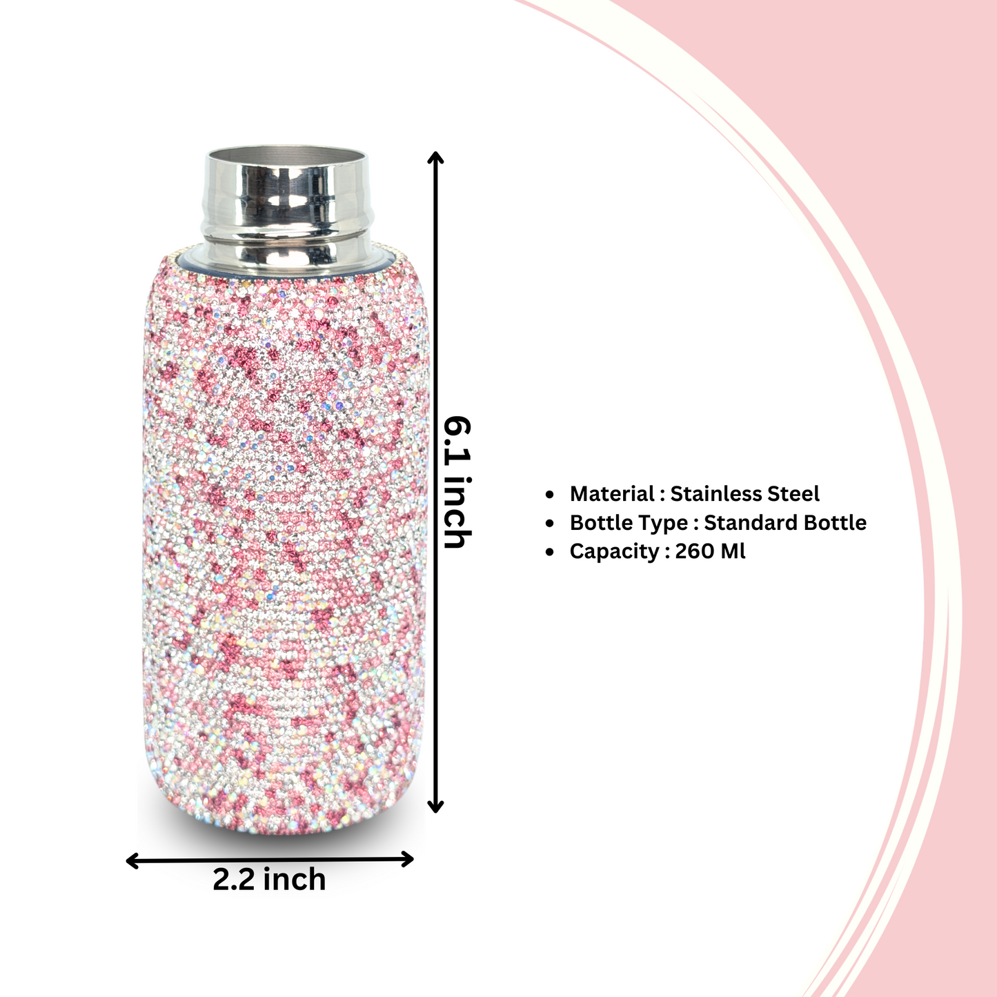 Sparkly Rhinestone Stainless Steel Water Bottle