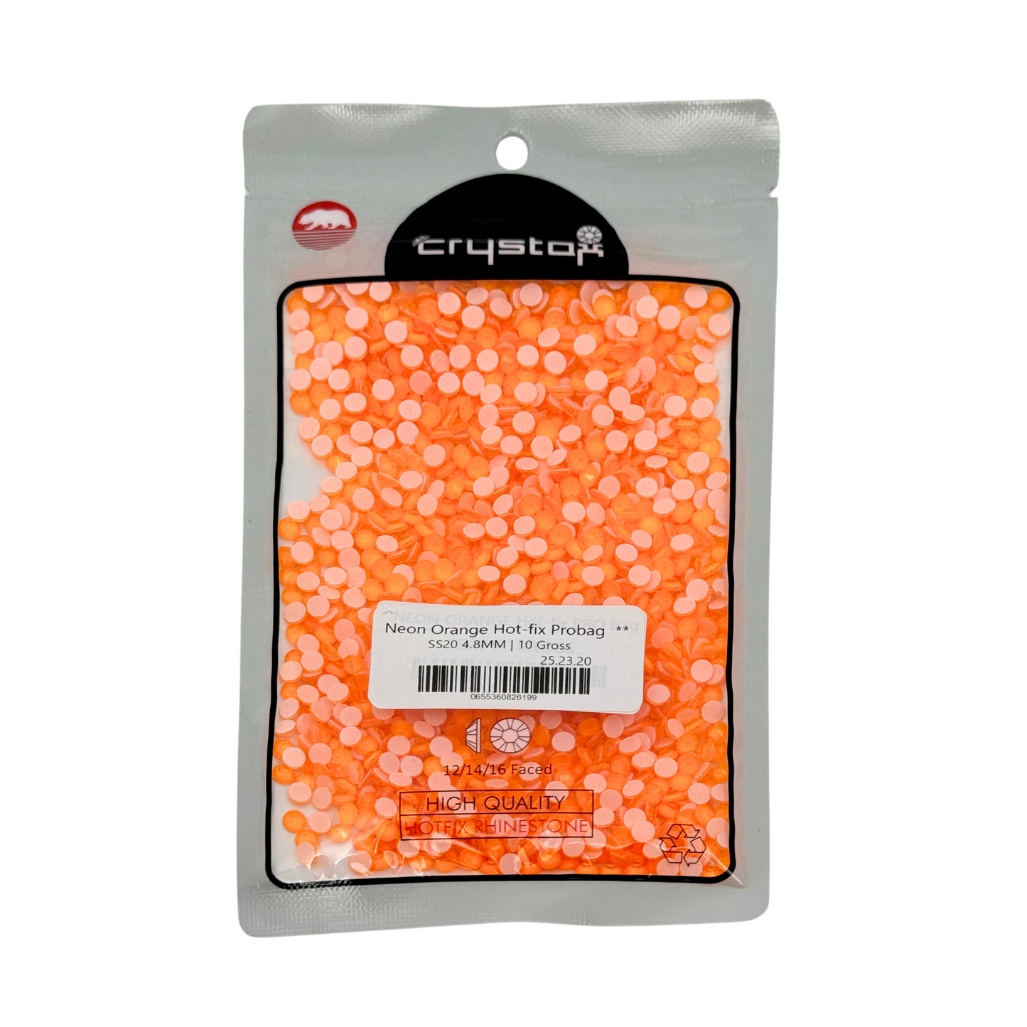 Neon Orange Hot-fix Rhinestone | CrystAX **