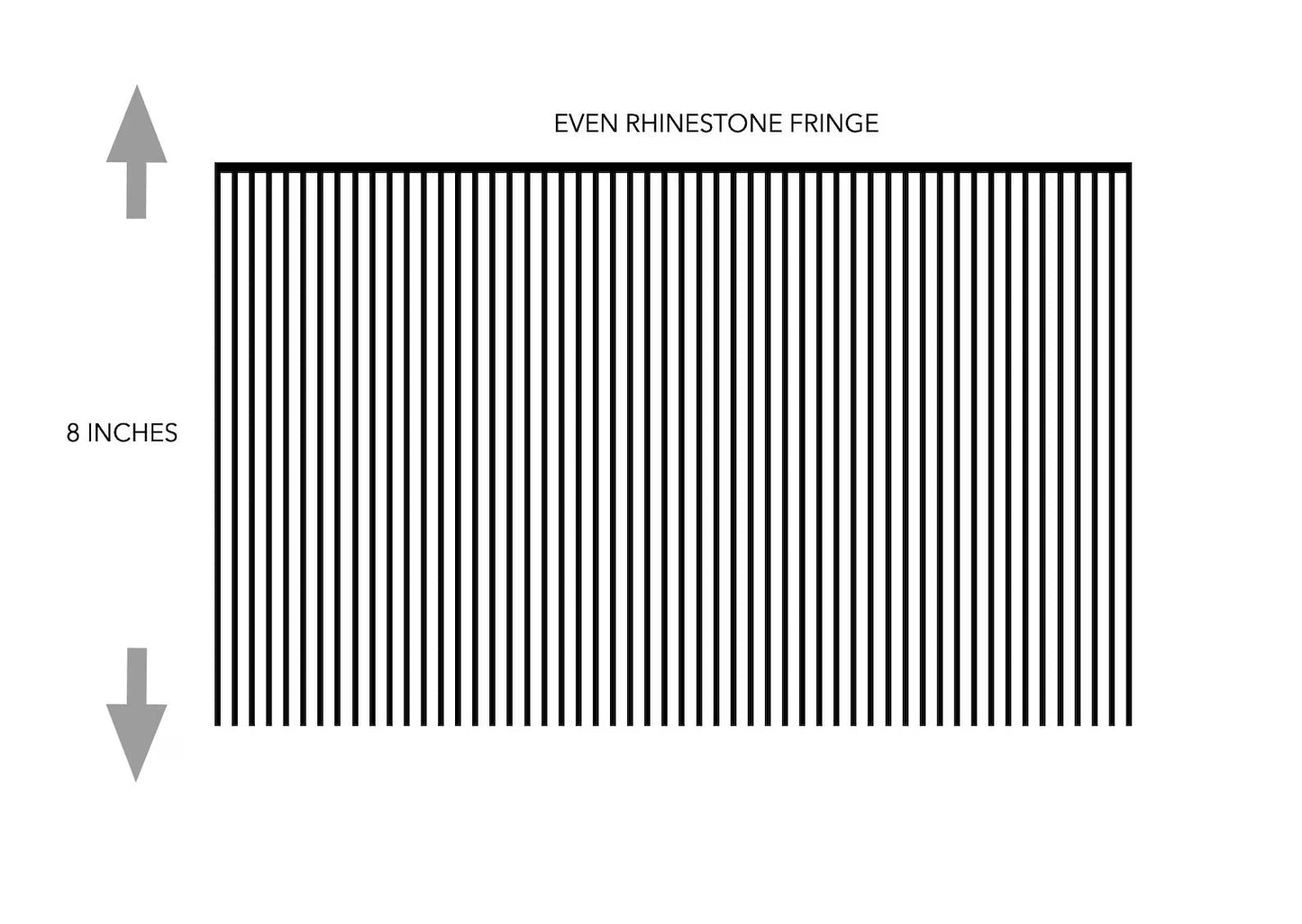 8 inches Rhinestone Fringe