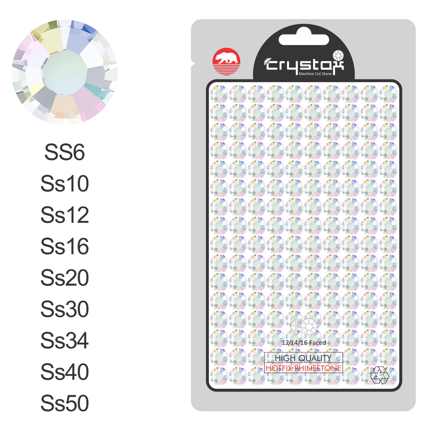 Crystal AB Hot-fix Rhinestone Probag | CrystAX