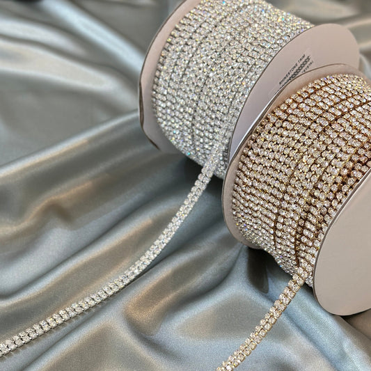 SS16 two lines rhinestones trim LA-2013 by yard