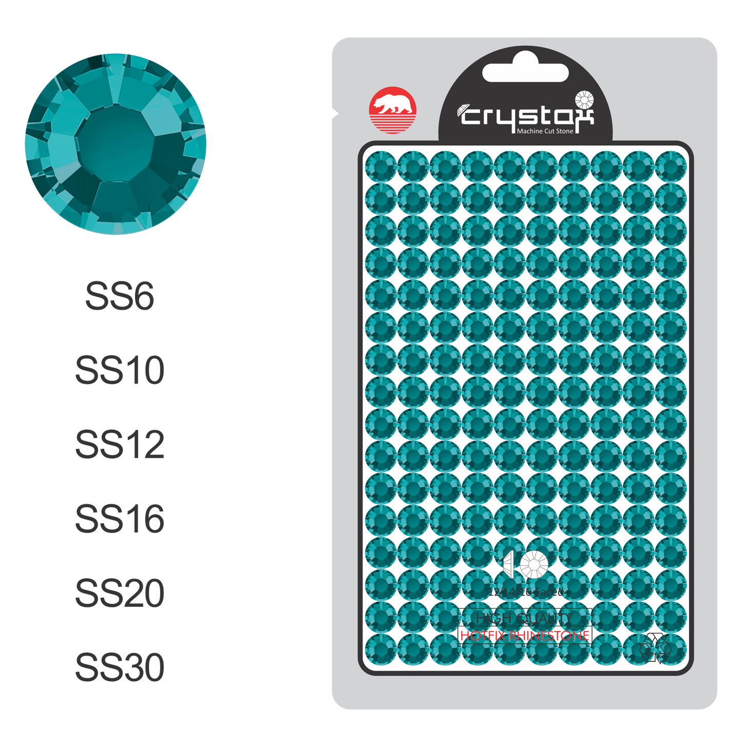 Blue Zircon Hot-fix Rhinestone Probag | CrystAX