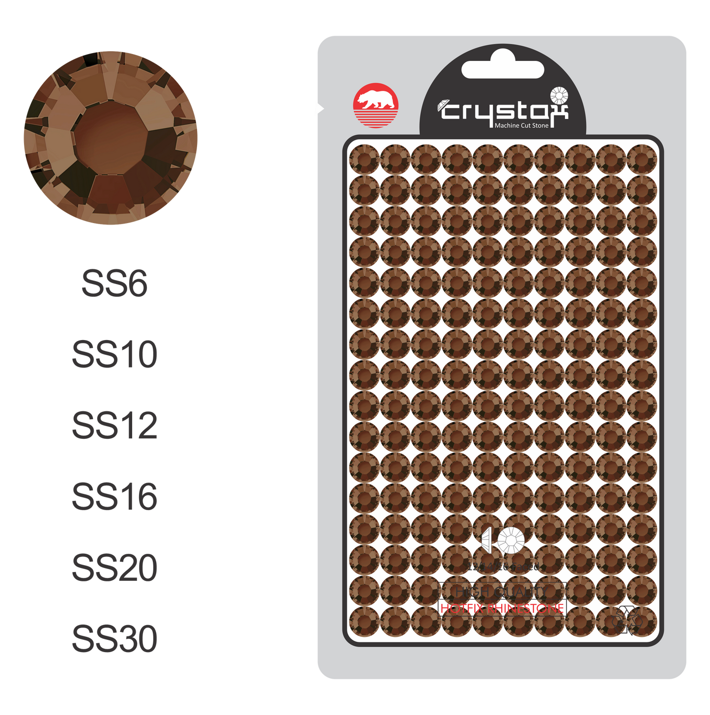 Brown Hot-fix Rhinestone Probag | CrystAX**