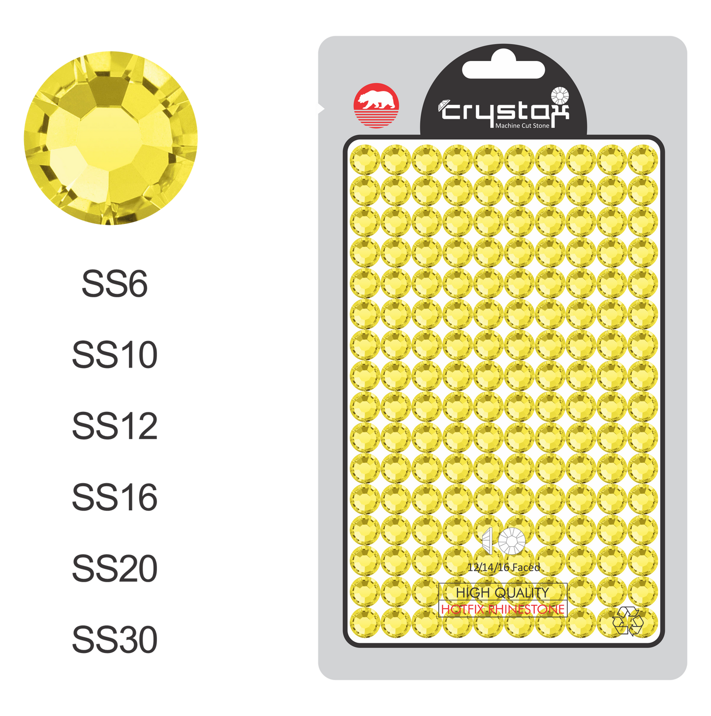 Citrine Hot-fix Rhinestone Probag | CrystAX*
