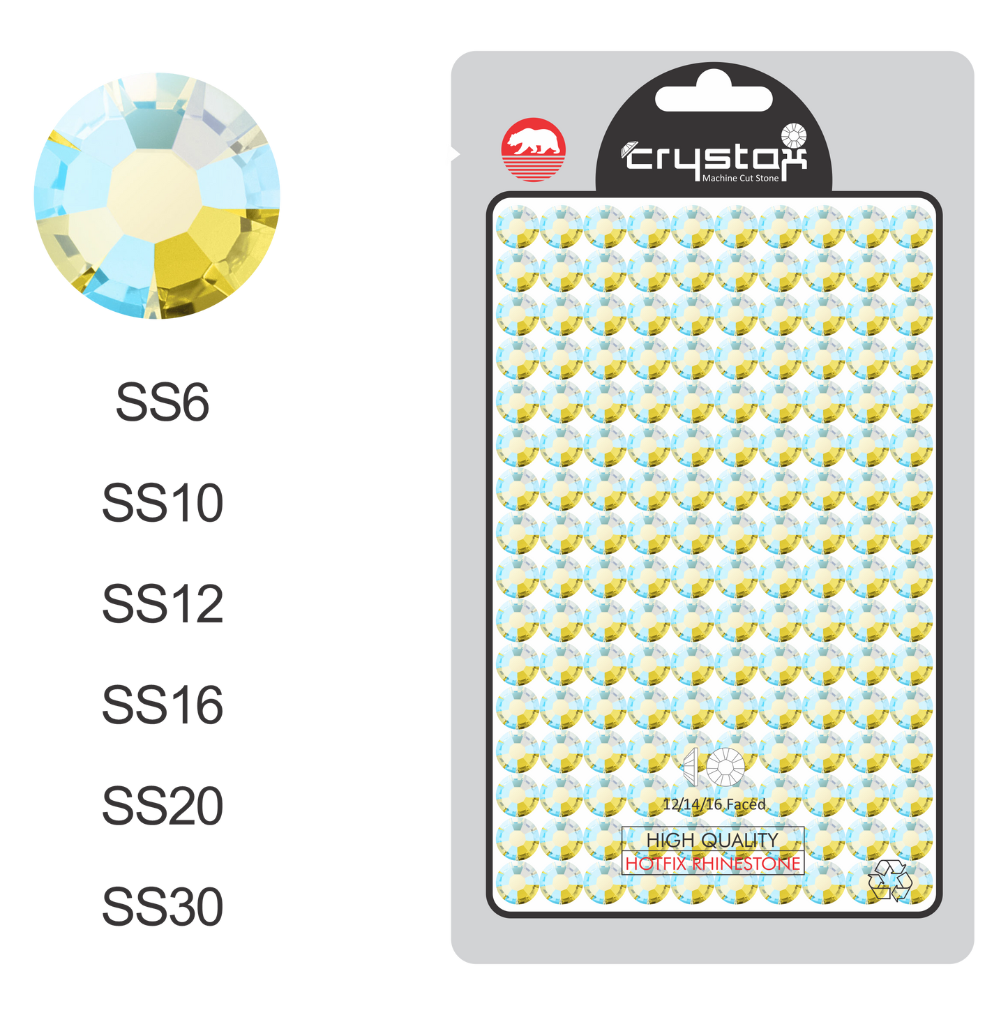 Citrine AB Hot-fix Rhinestone Probag | CrystAX*