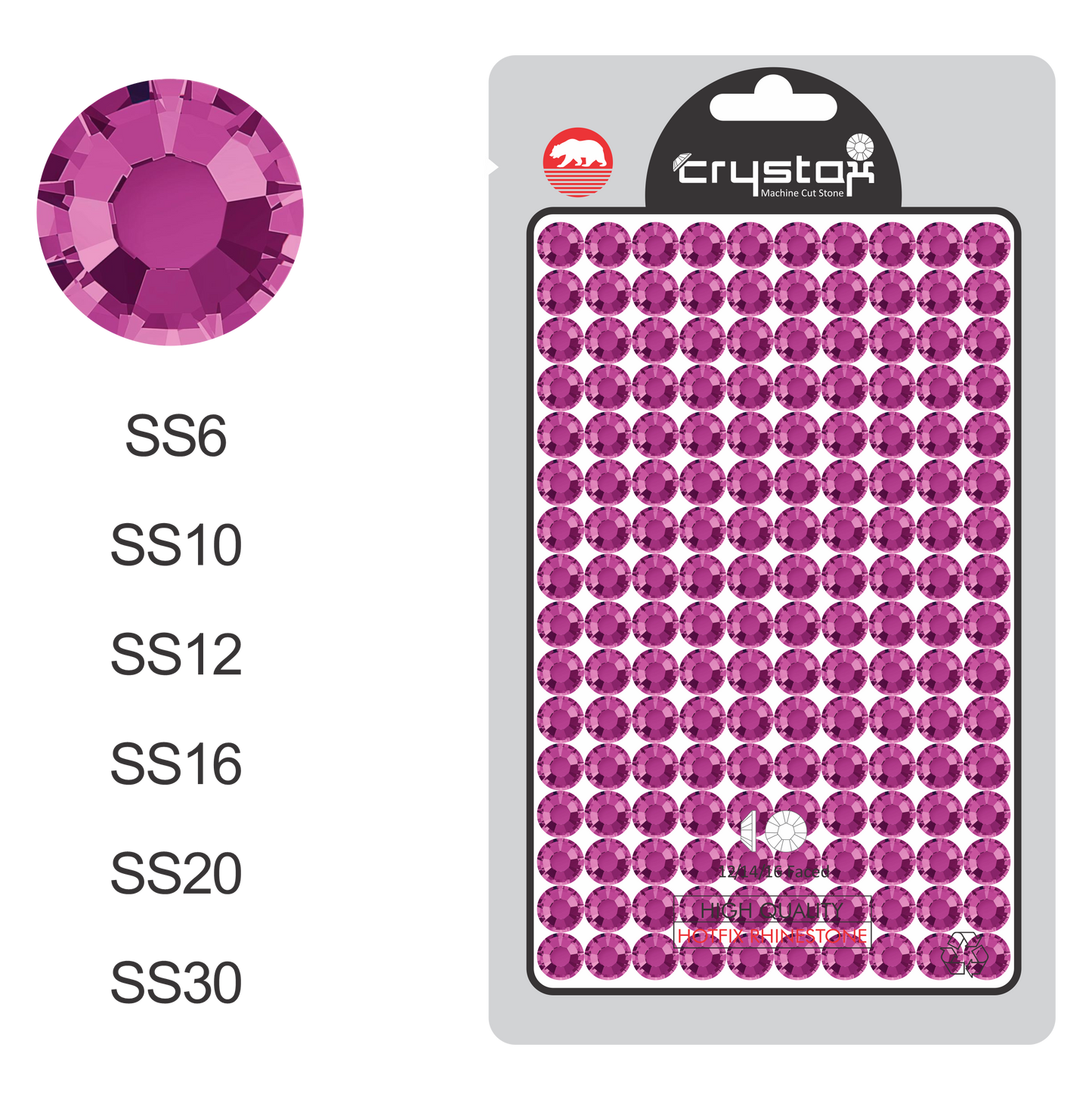 Fuchsia Hot-fix Rhinestone Probag | CrystAX**