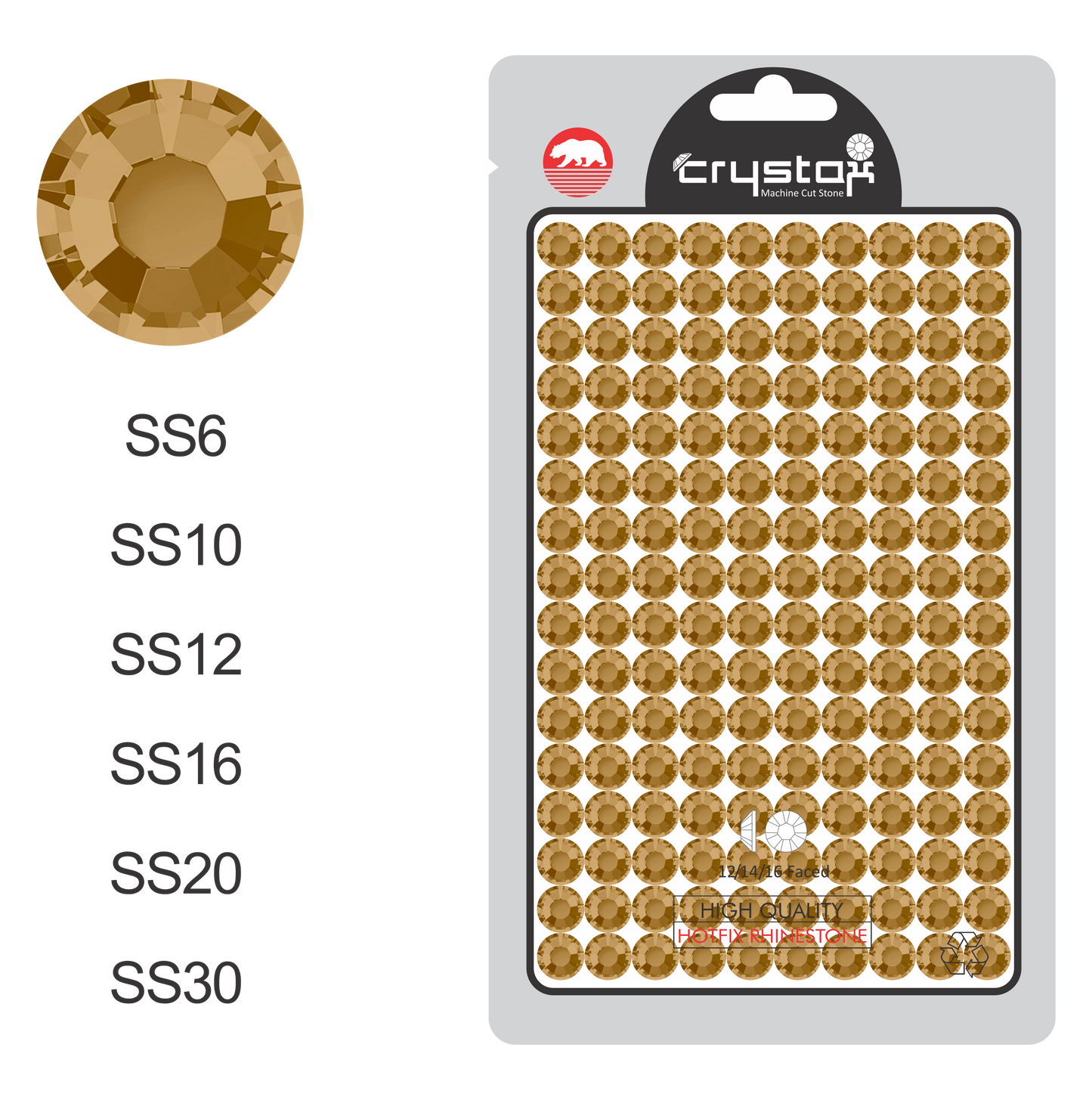 Lt.Col.Topaz Hot-fix Rhinestone Probag | CrystAX