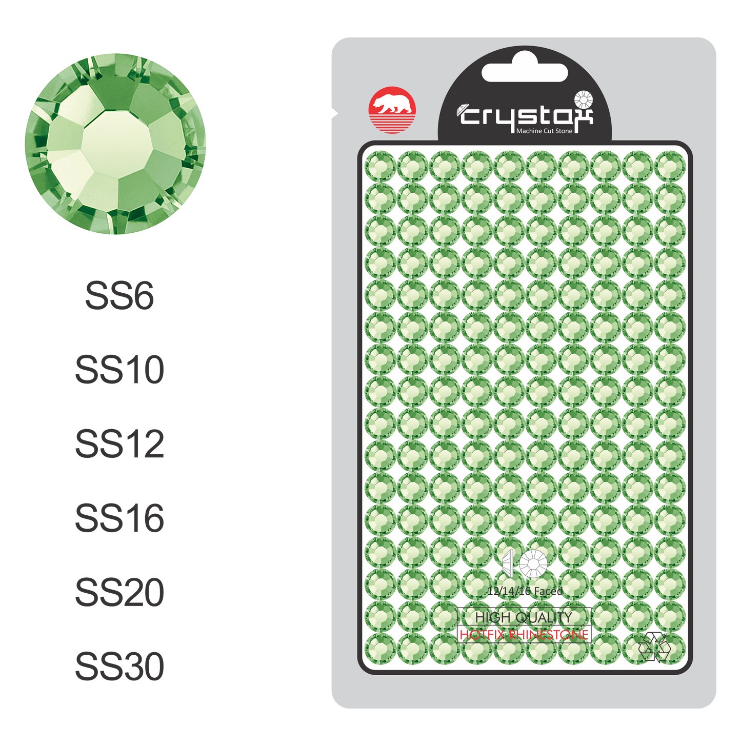 Peridot Hot-fix Rhinestone Probag | CrystAX