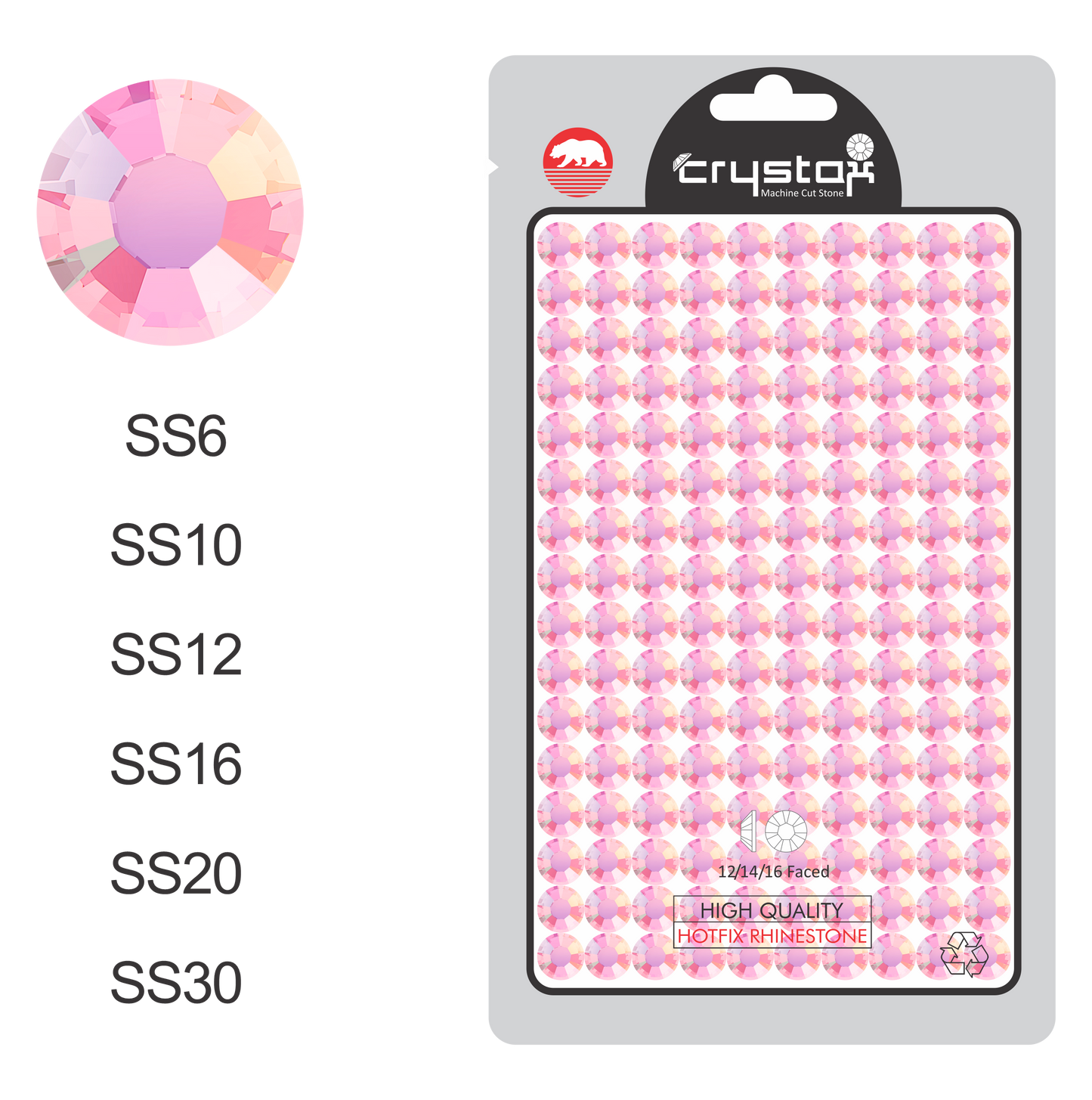 Pink AB Hot-fix Rhinestone Probag | CrystAX**