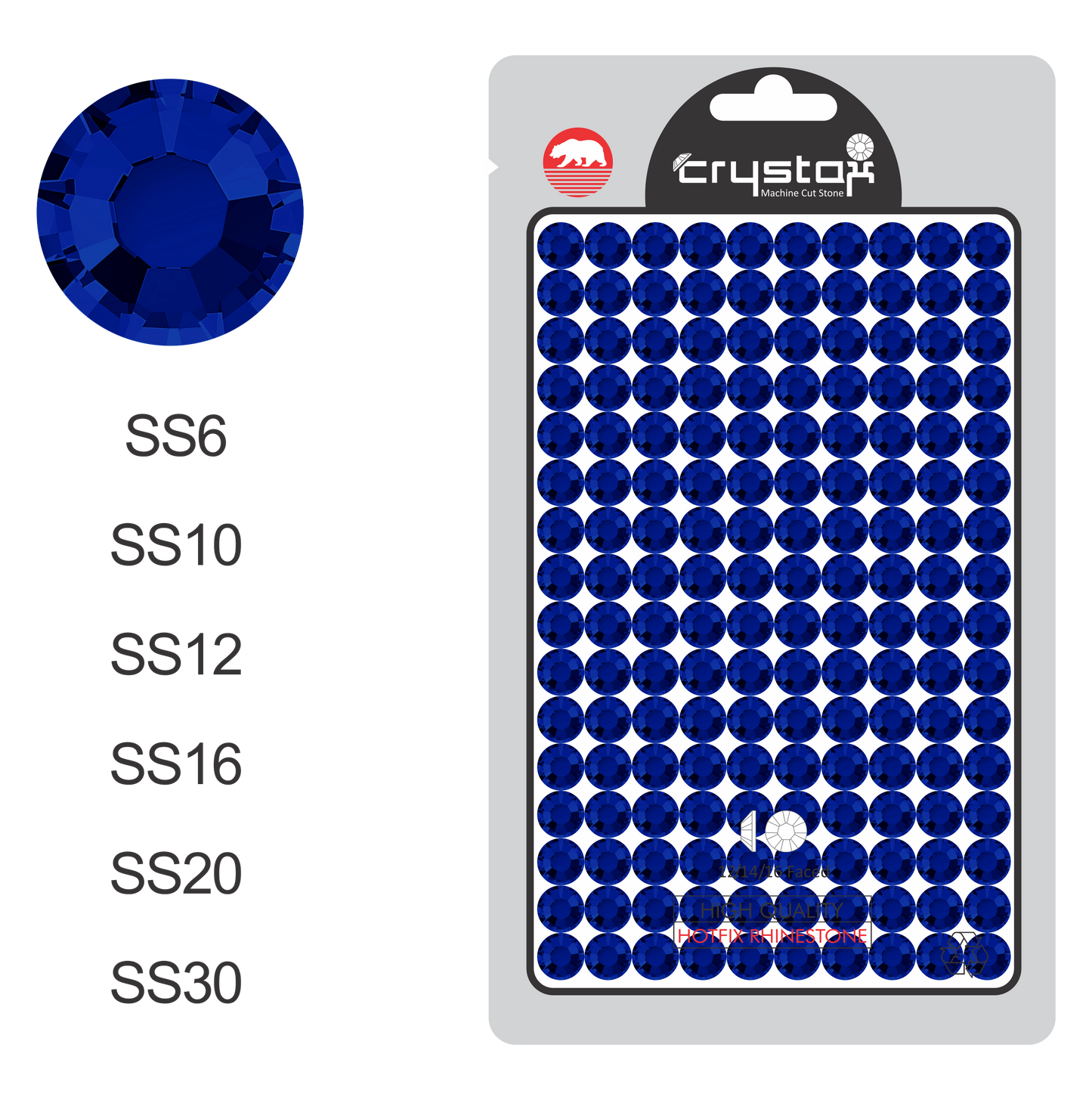 Sapphire Hot-fix Rhinestone Probag | CrystAX