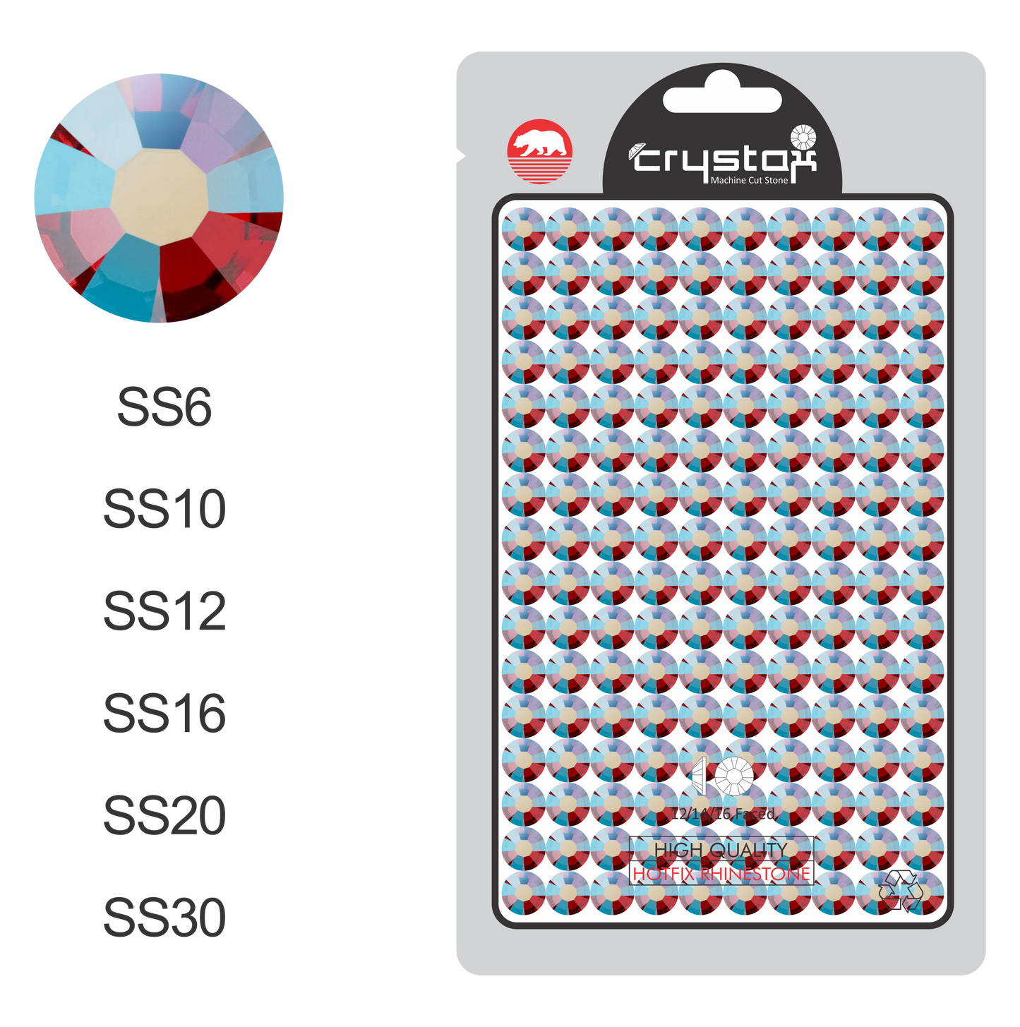 Light Siam AB Hot-fix Rhinestone Probag | CrystAX*