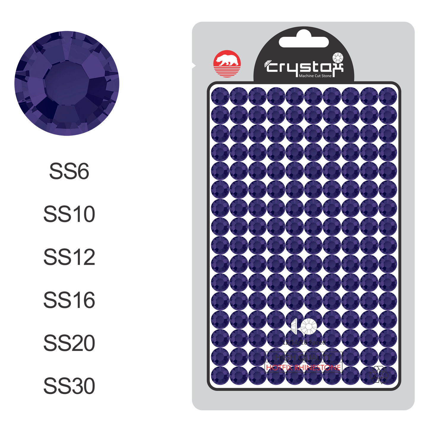 Tanzanite Hot-fix Rhinestone Probag | CrystAX*