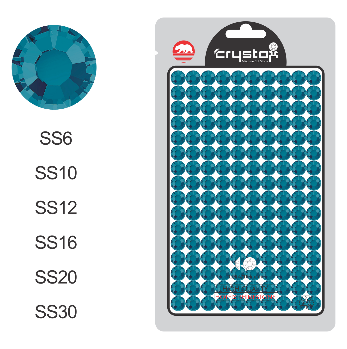 Turquoise Hot-fix Rhinestone Probag | CrystAX
