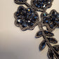 2502566 Rhinestone Midnight Flower Applique