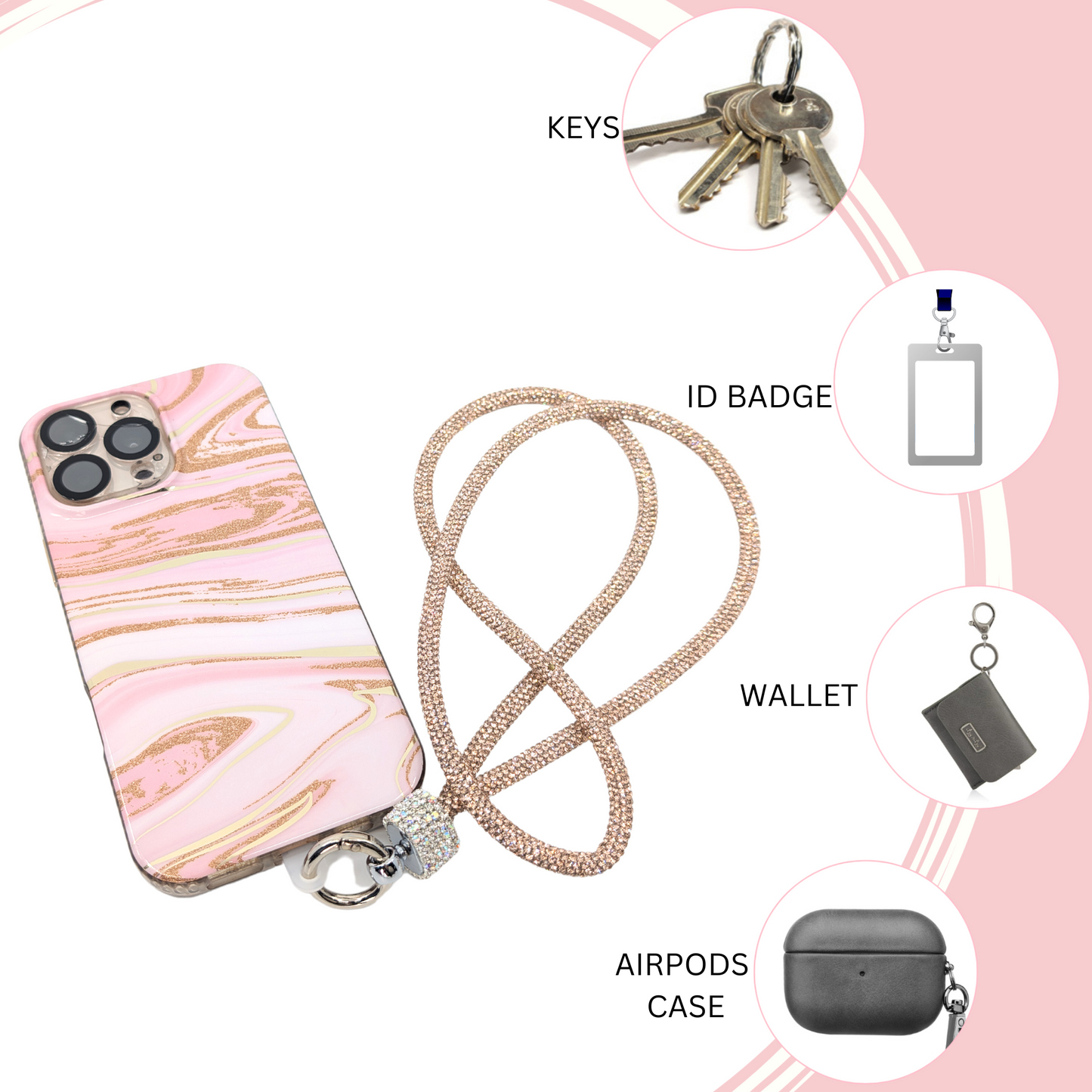 Dazzl Sparkle Luxe Neck Phone Lanyard