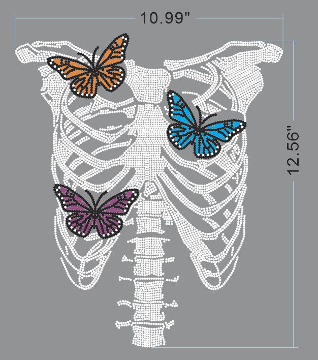 22003 Ribcage With Butterflies