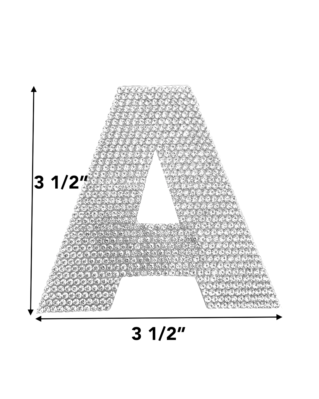 3 1/2" High Rhinestone Mesh Hot-Fix Letter