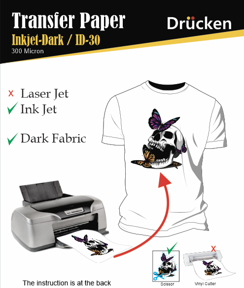 Transfer Paper / Inkjet - Dark / ID-30 / 300 Micron (10 Sheets/Bags)