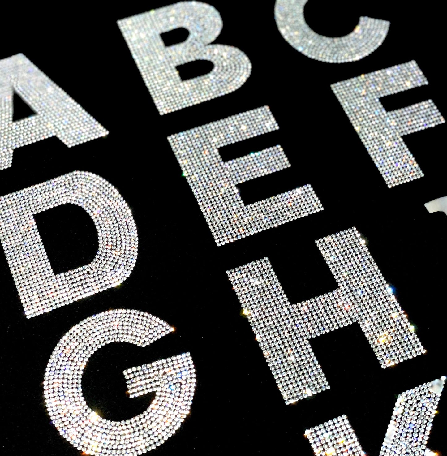 3 1/2" High Rhinestone Mesh Hot-Fix Letter