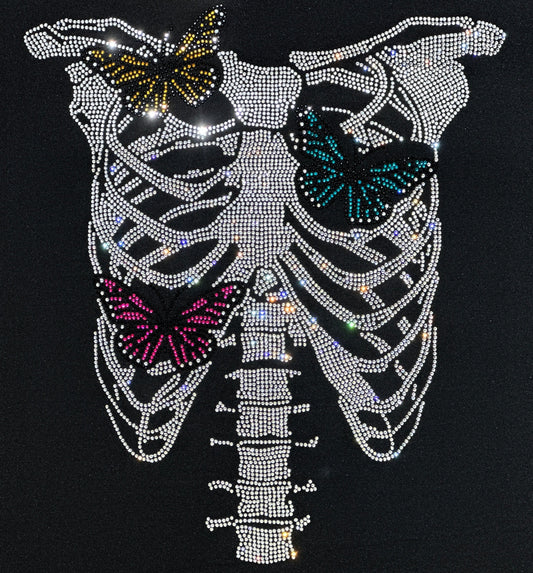 22003 Ribcage With Butterflies