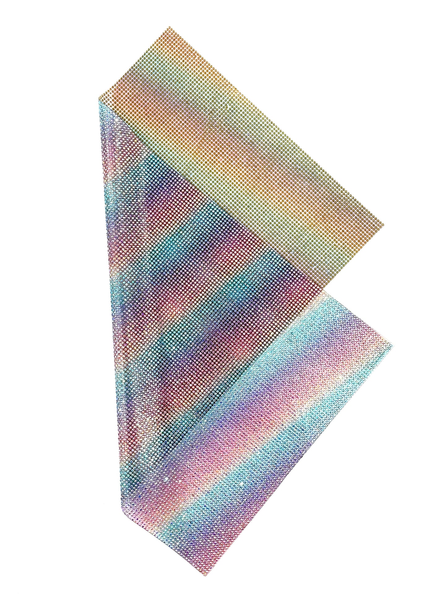 Rainbow pattern Rhinestone Mesh | 9 ½” x 15 ½” Sheet