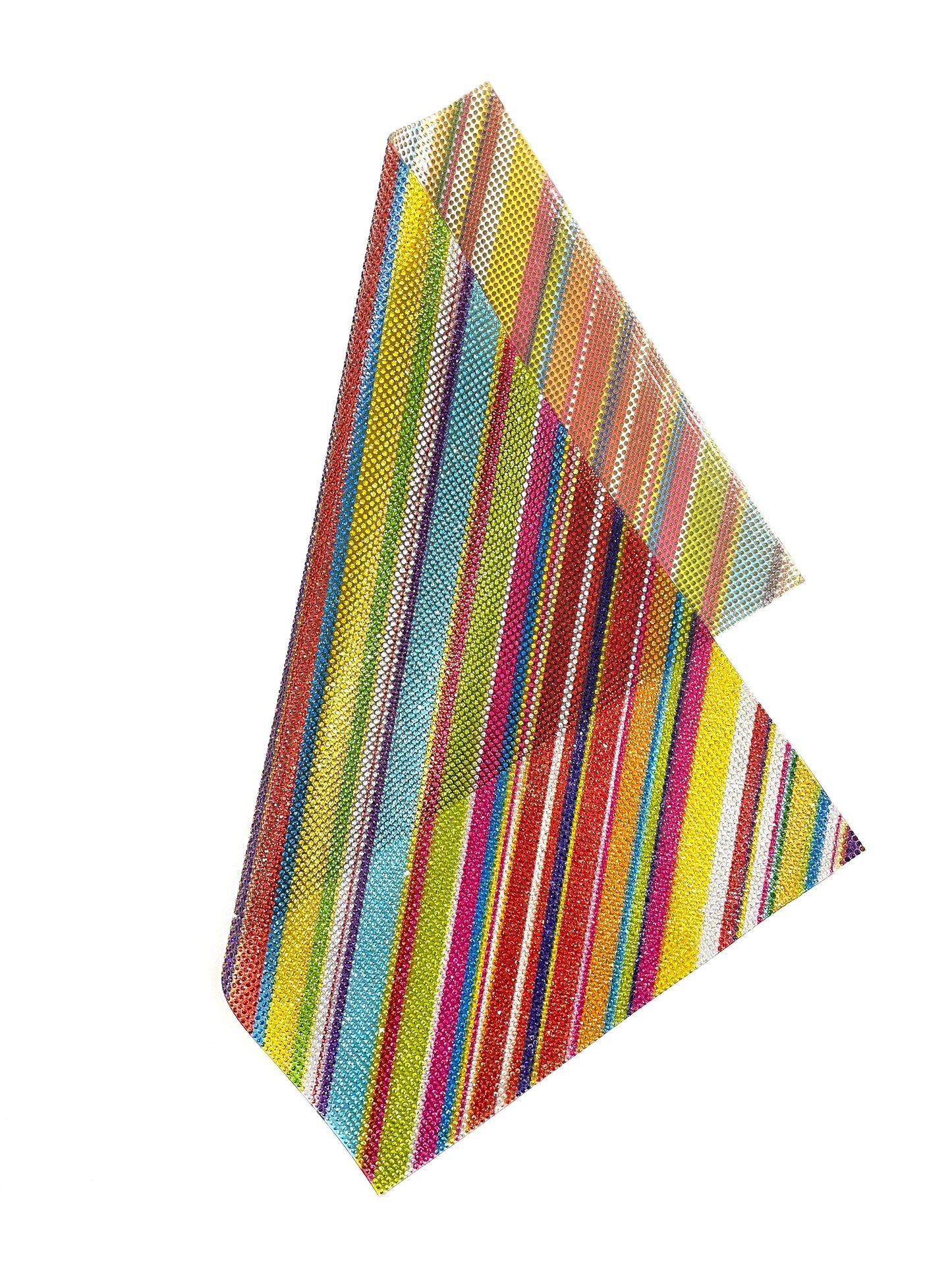 Rainbow pattern Rhinestone Mesh | 9 ½” x 15 ½” Sheet