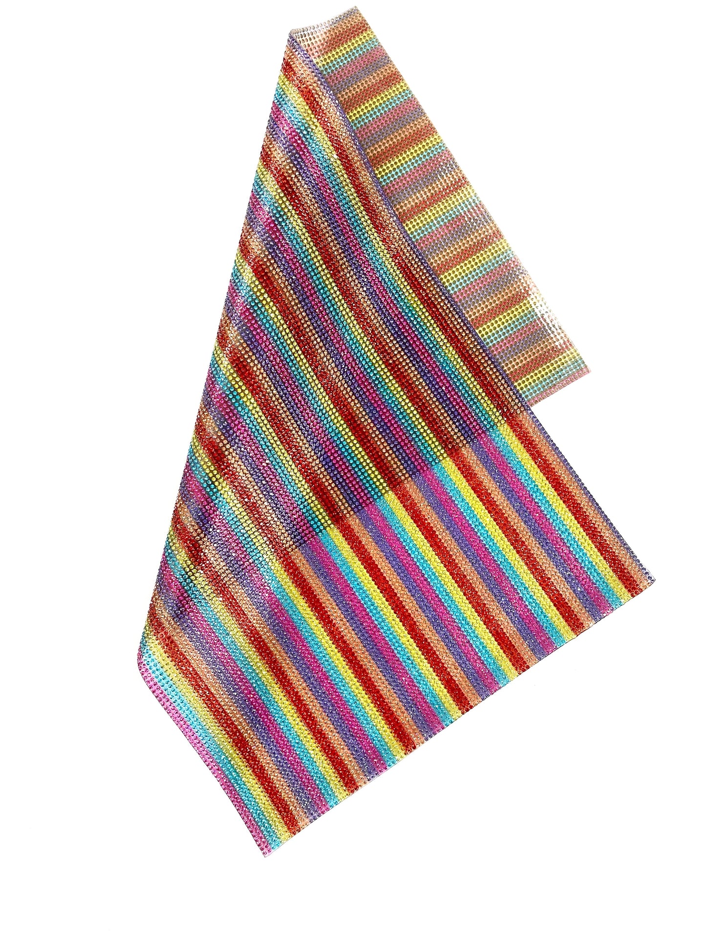 Rainbow pattern Rhinestone Mesh | 9 ½” x 15 ½” Sheet