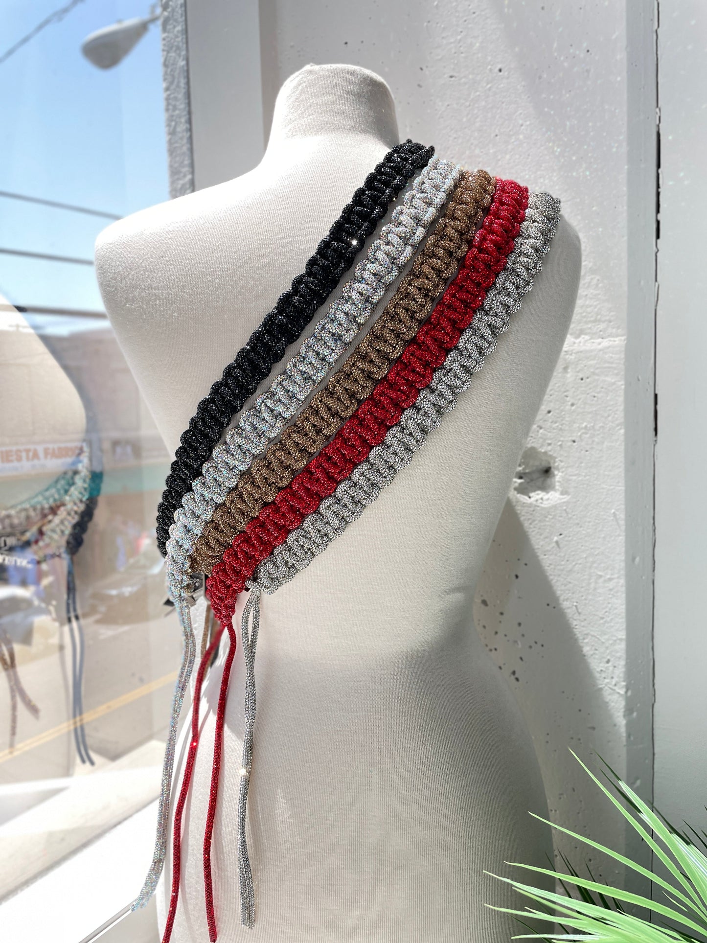 Rhinestone Braided Strap