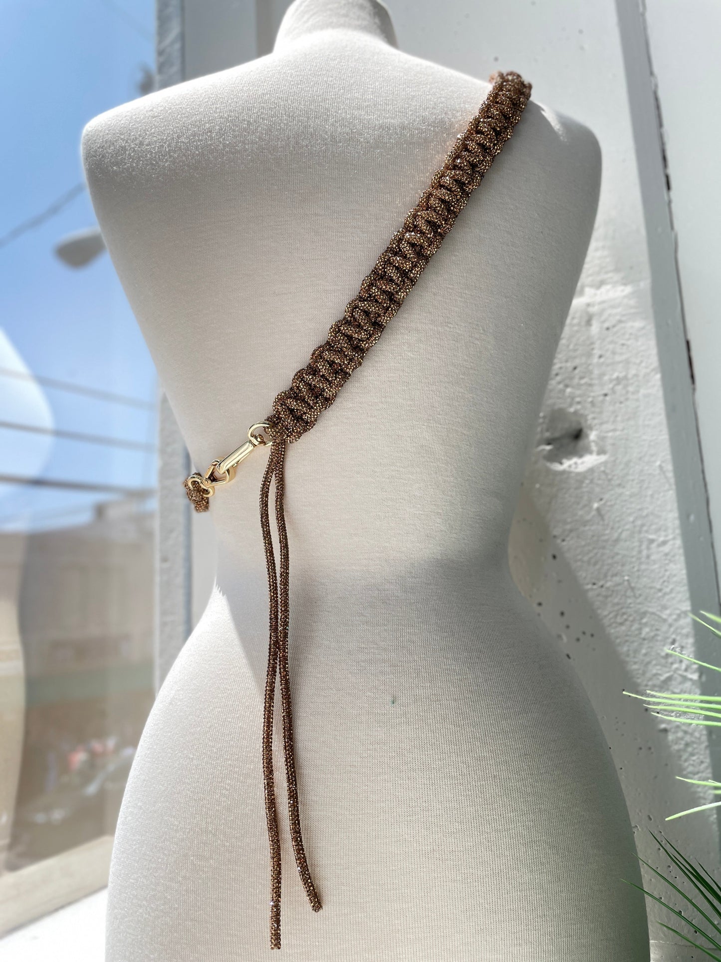 Rhinestone Braided Strap