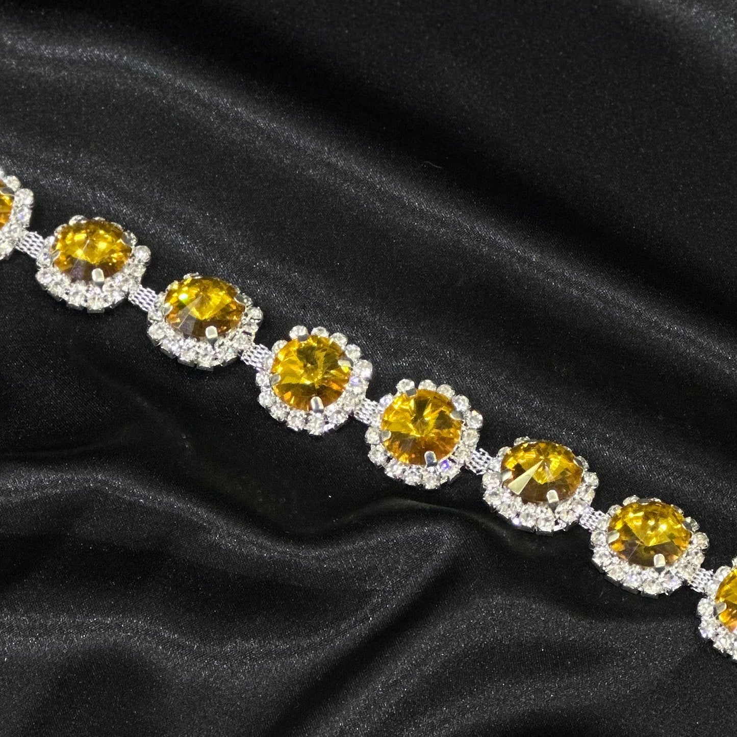 Pointy Sunflower rhinestone trim LA-323 by yard