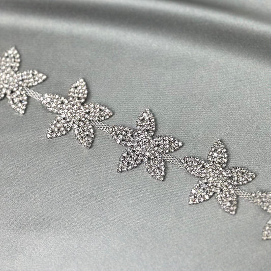 Rhinestone flower trim LA-213 by yard