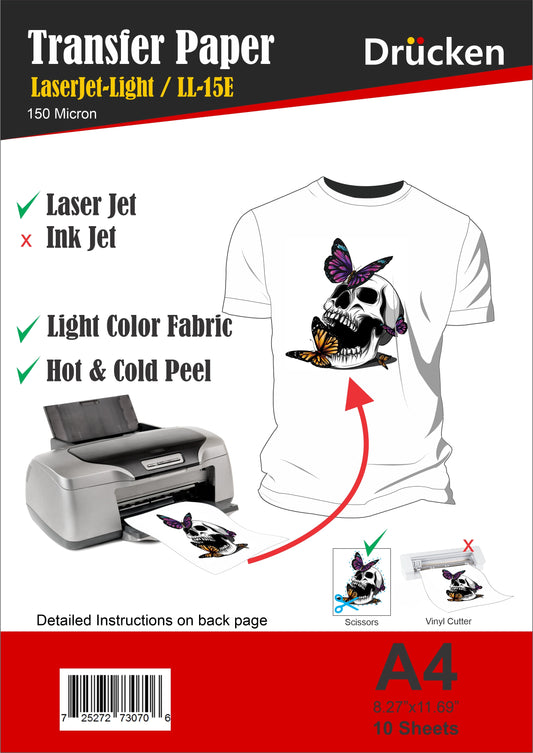 Transfer Paper / Laser Jet - Light / LL-15E / 150 Micron (10 Sheets/Bags)