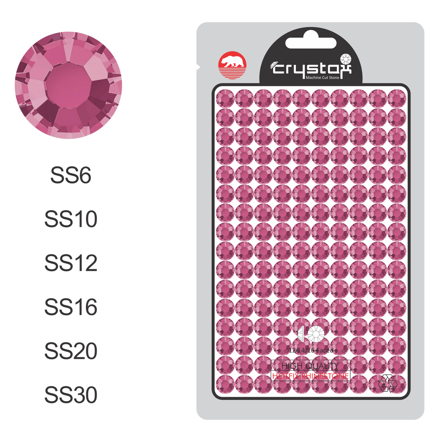 Rose Pink Hot-fix Rhinestone Probag | CrystAX**