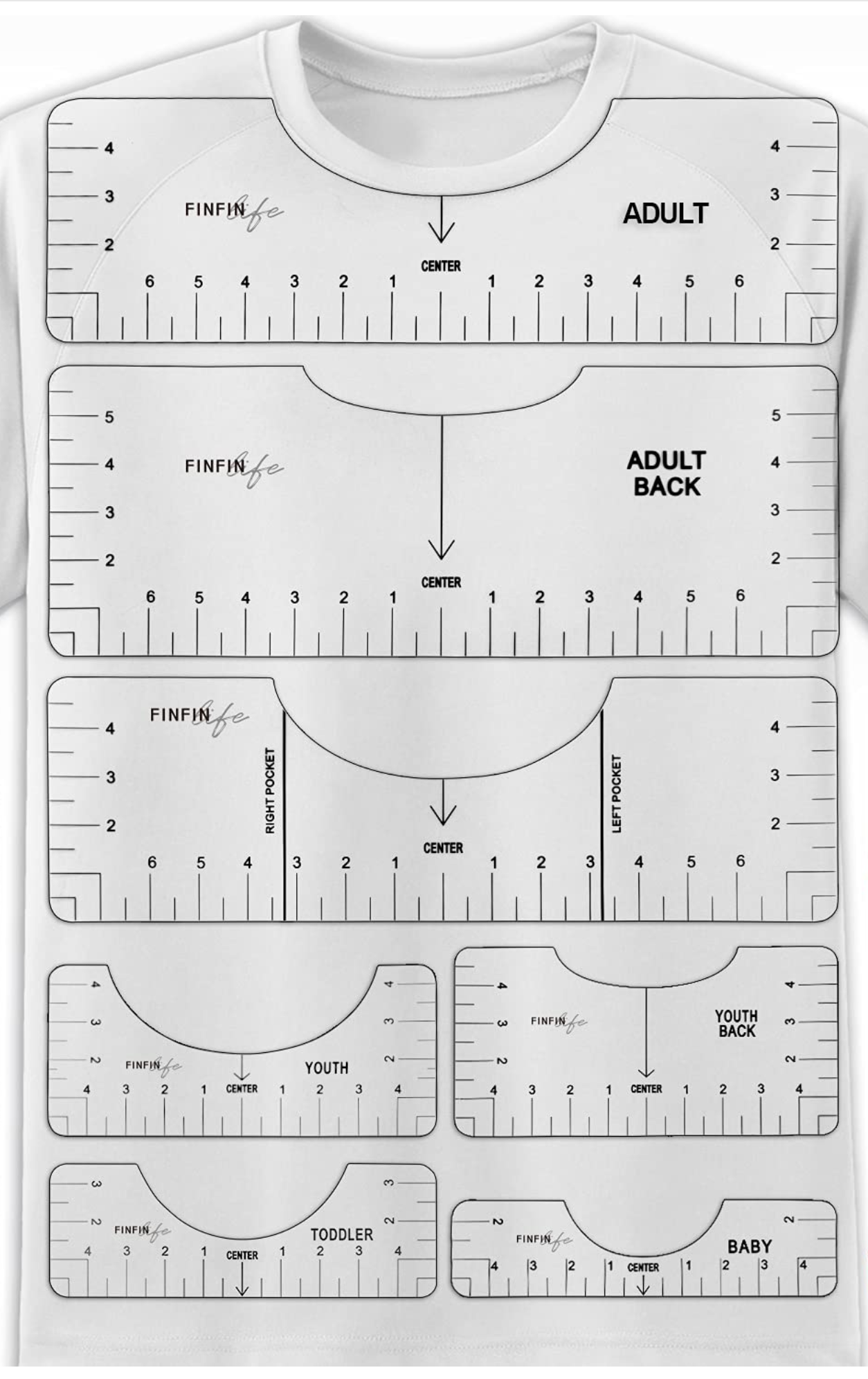 T-shirt Ruler Set of 7 pcs