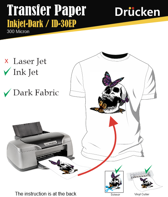 Transfer Paper / Inkjet - Dark / ID-30EP / 300 Micron (10 Sheets/Bags)