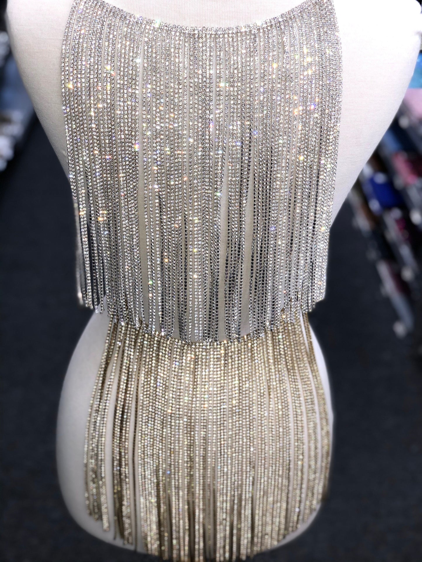 12" Inch Rhinestone Fringe