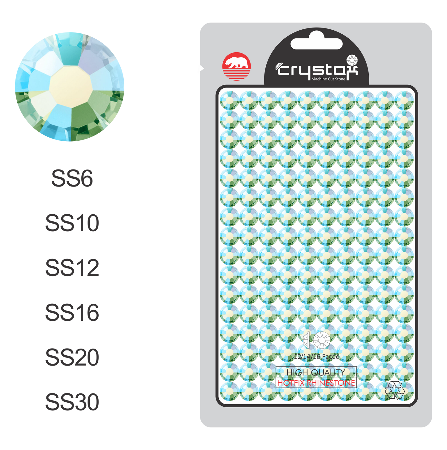 Peridot AB Hot-fix Rhinestone Probag | CrystAX*